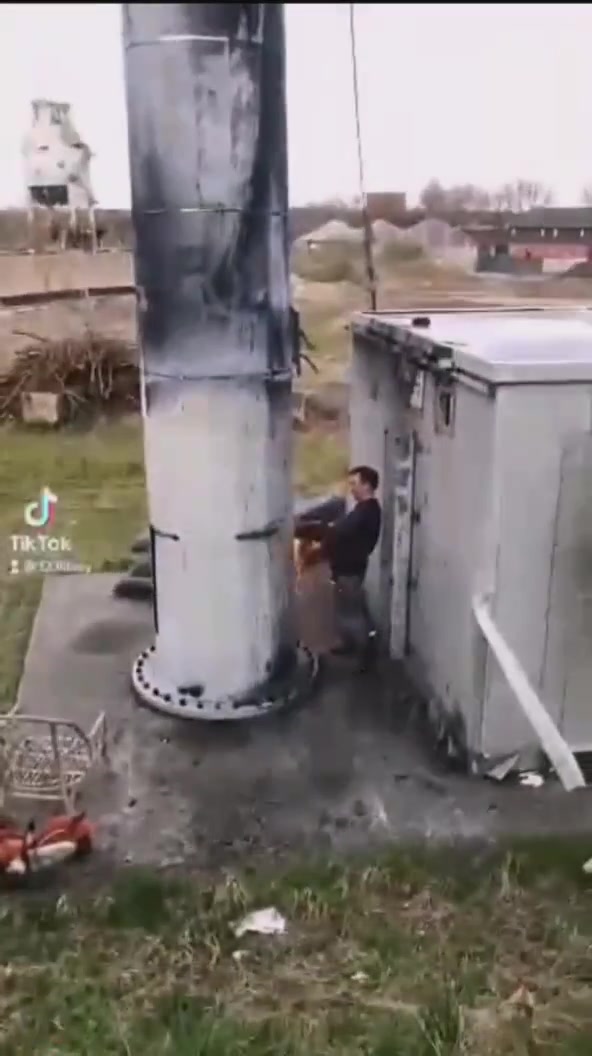 cell tower cables are highly flammable when doused with gaso